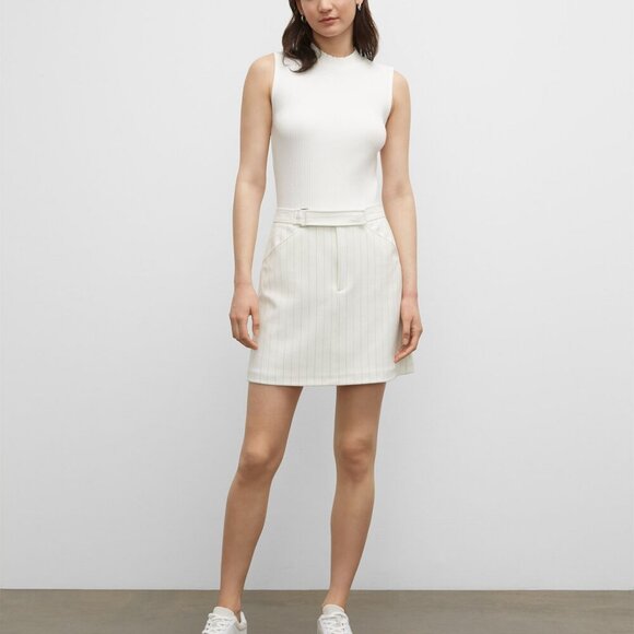 Club Monaco Striped Suiting Mini Skirt - Picture 2 of 6